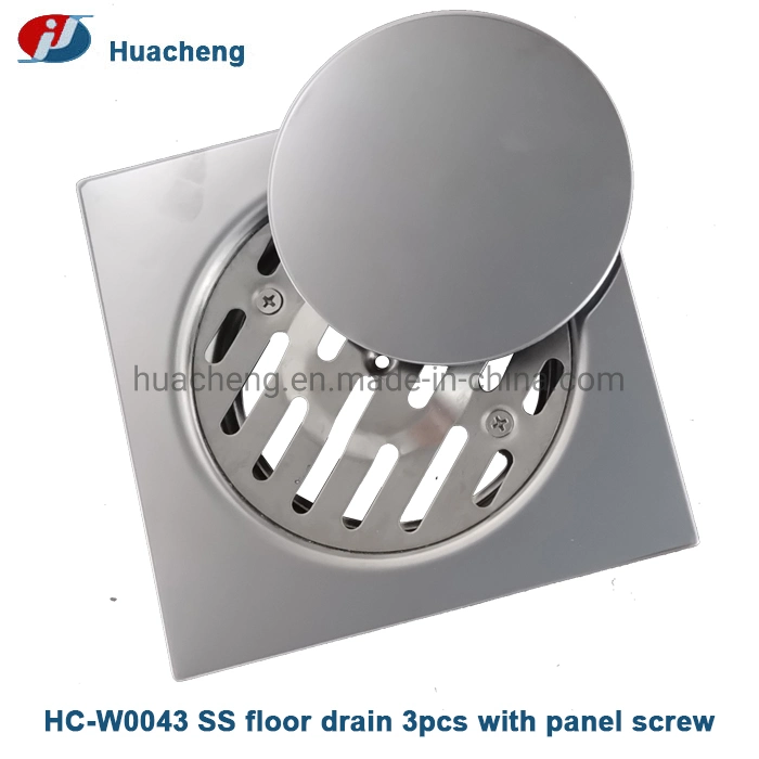 China Supplier Good Quality Sanitary Ware Hot Sale Bathroom Accessories Stainless Steel Popular 3PCS Floor Drain with Screw